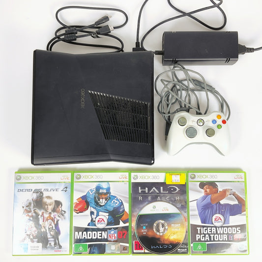 Xbox 360 S (Model 1439) Bundle – 4 GB + 320 GB HDD + 5 Games (PAL)