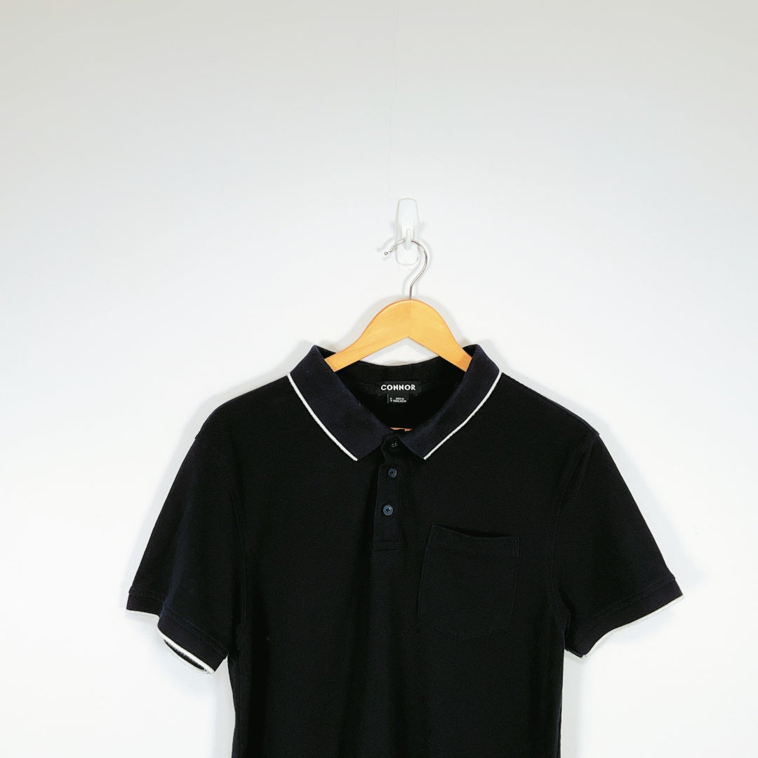 Connor - Navy Cotton-Blend Polo Shirt