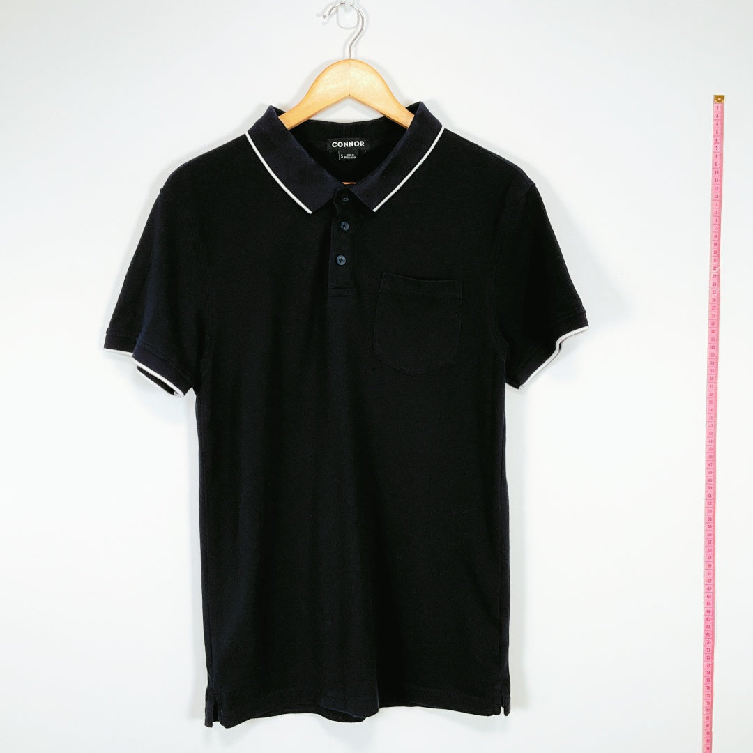 Connor - Navy Cotton-Blend Polo Shirt