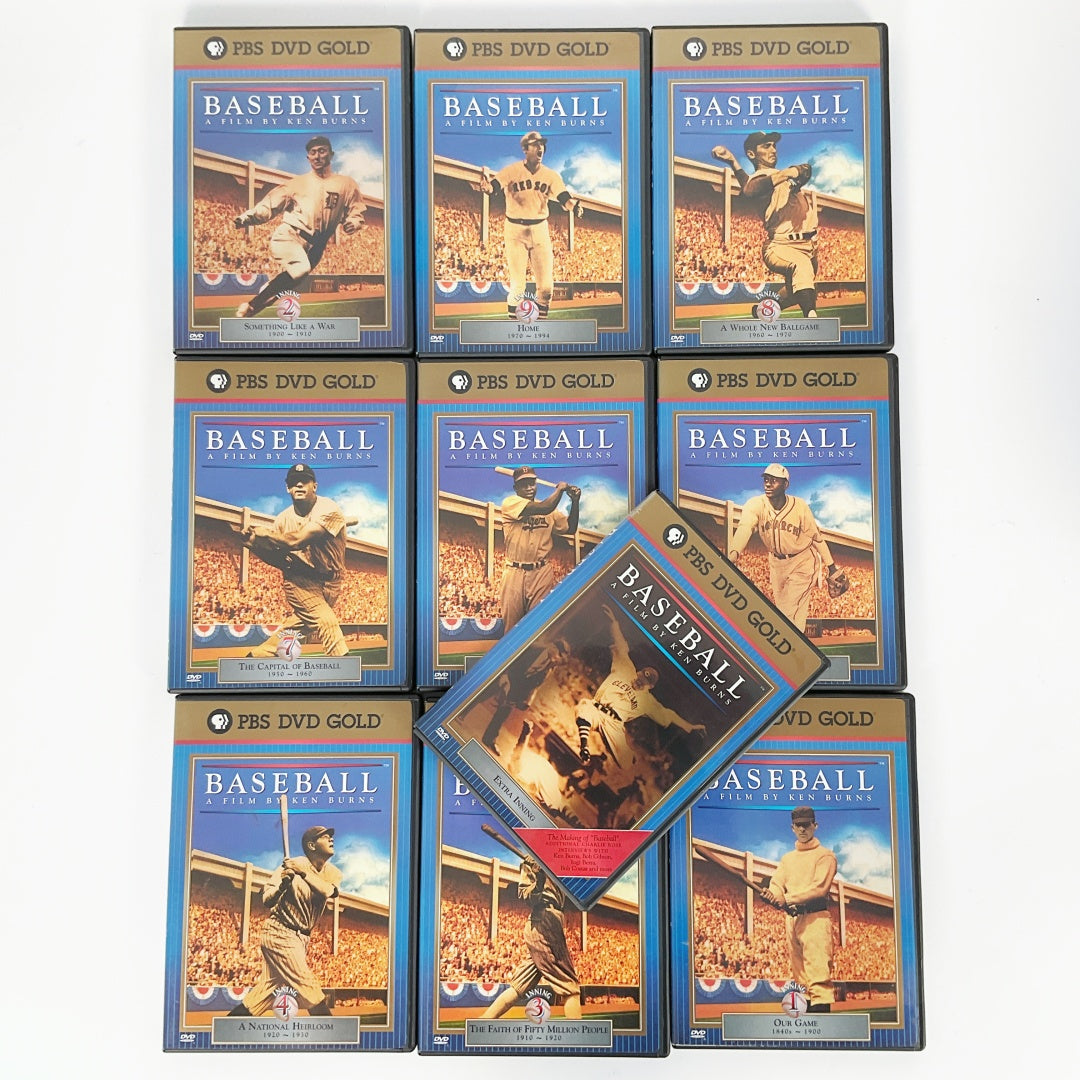 PBS DVD Gold Baseball A Film by Ken Burns 9 Original 1 Bonus Disk Documentary