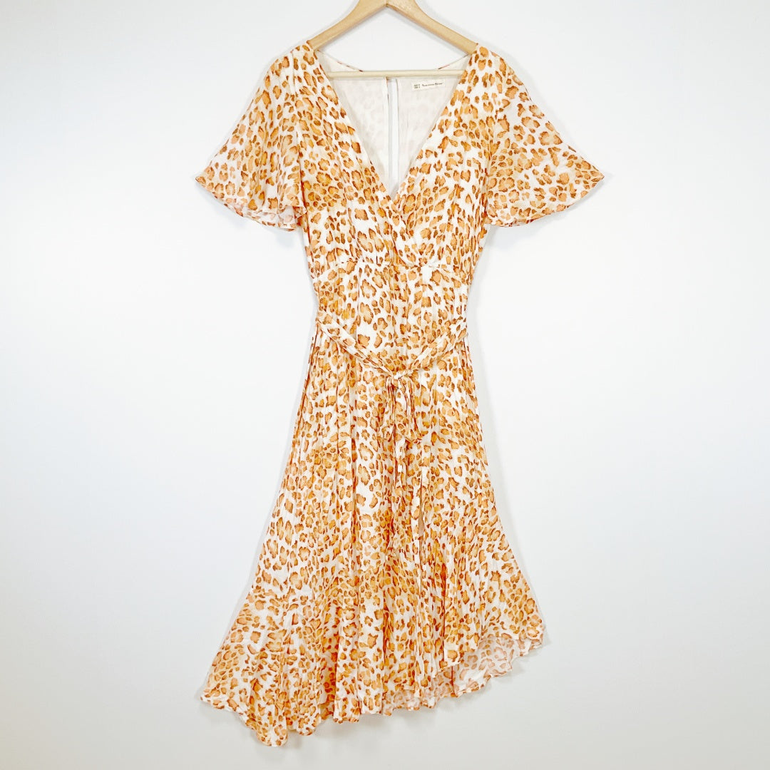 Here Comes The Sun - Leopard-Print Rayon Wrap Dress