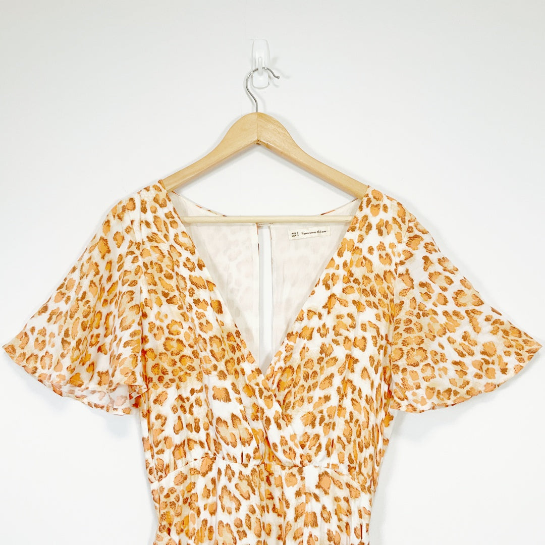 Here Comes The Sun - Leopard-Print Rayon Wrap Dress