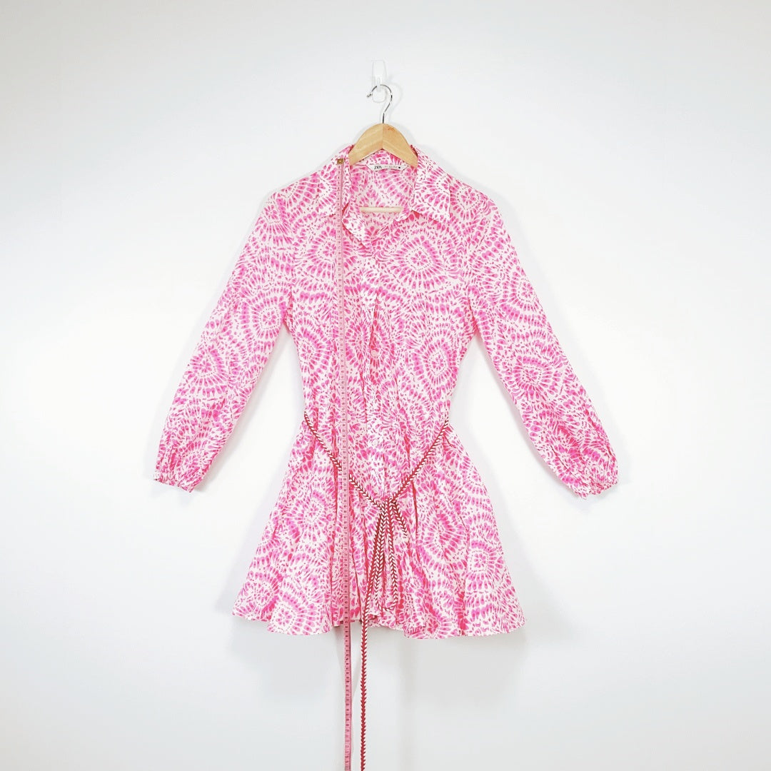 Zara - Tie Dye Collar Bell Style Dress