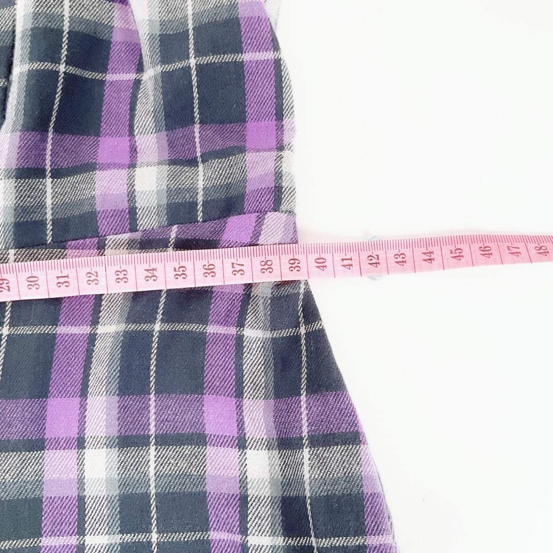 FACTORIE - Purple Plaid 100% Cotton Slip Dress