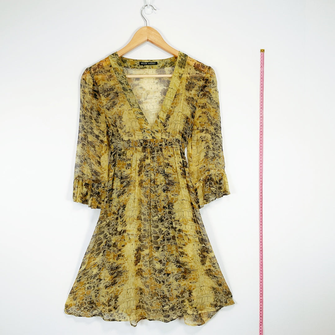 Helen Cherry - Sheer Silk Patterned Dress
