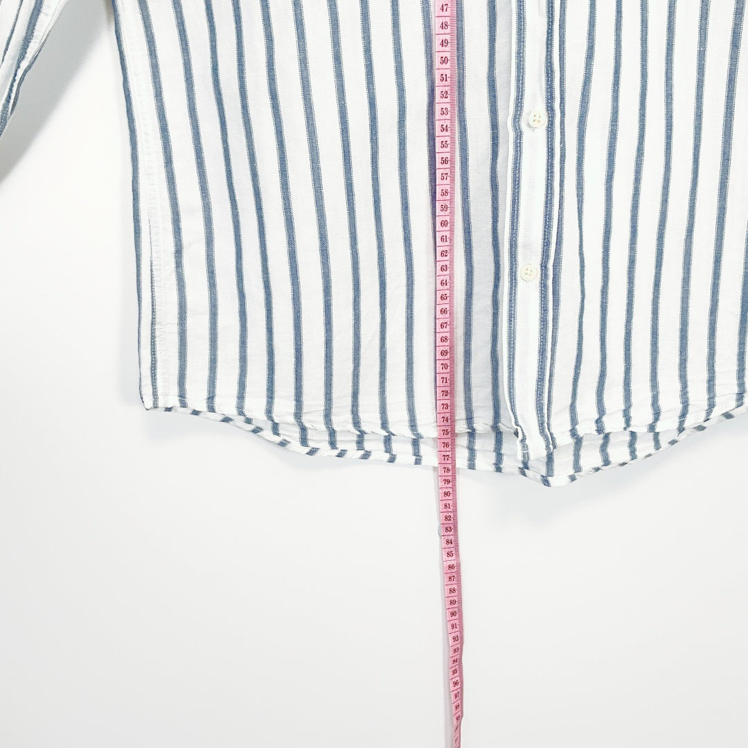 ZARA - Striped Cotton-Linen Shirt