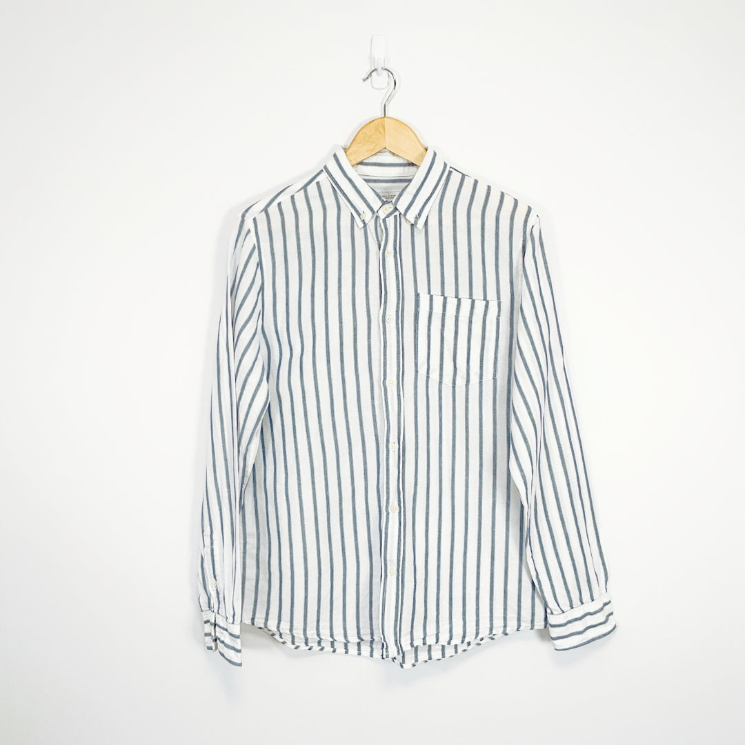 ZARA - Striped Cotton-Linen Shirt