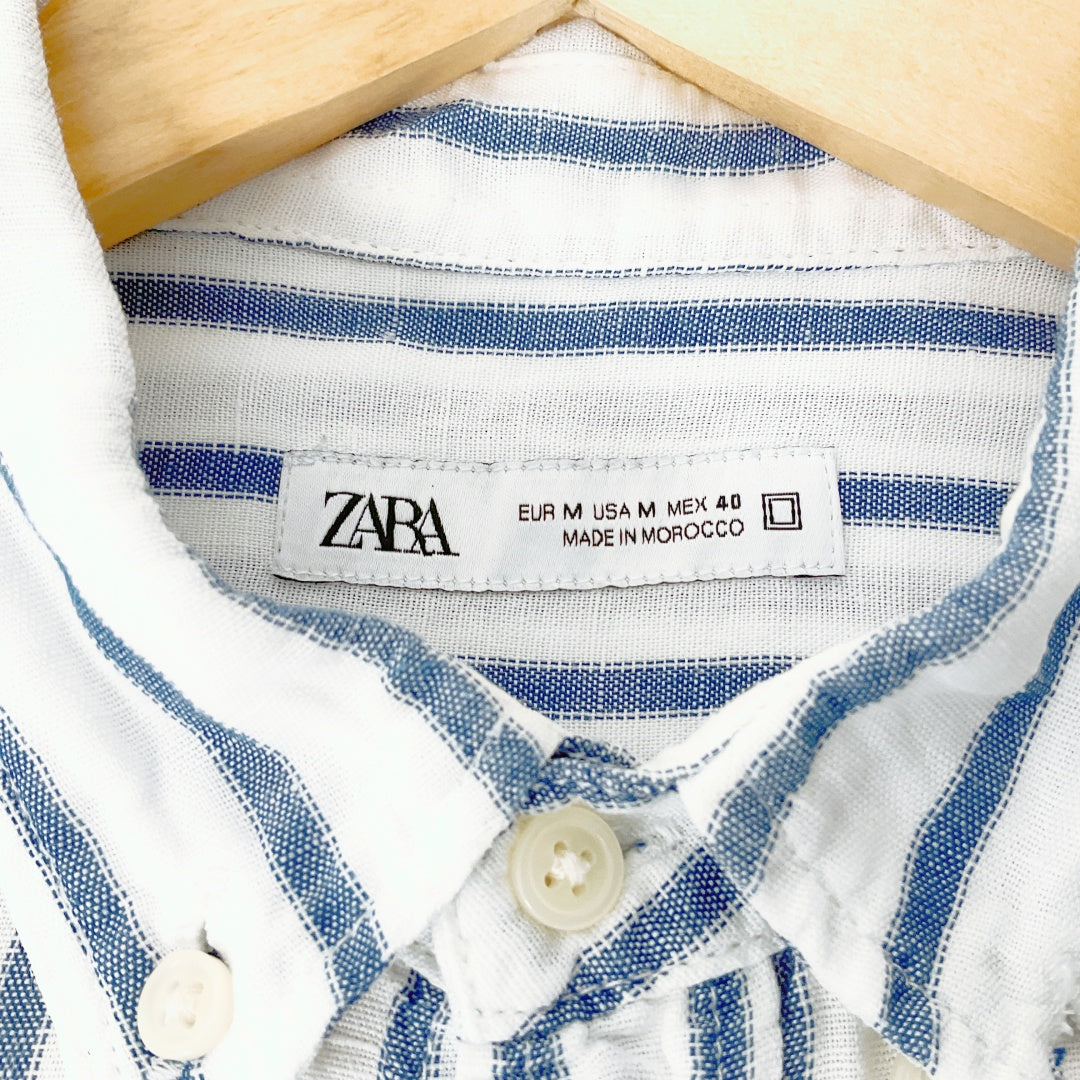 ZARA - Striped Cotton-Linen Shirt