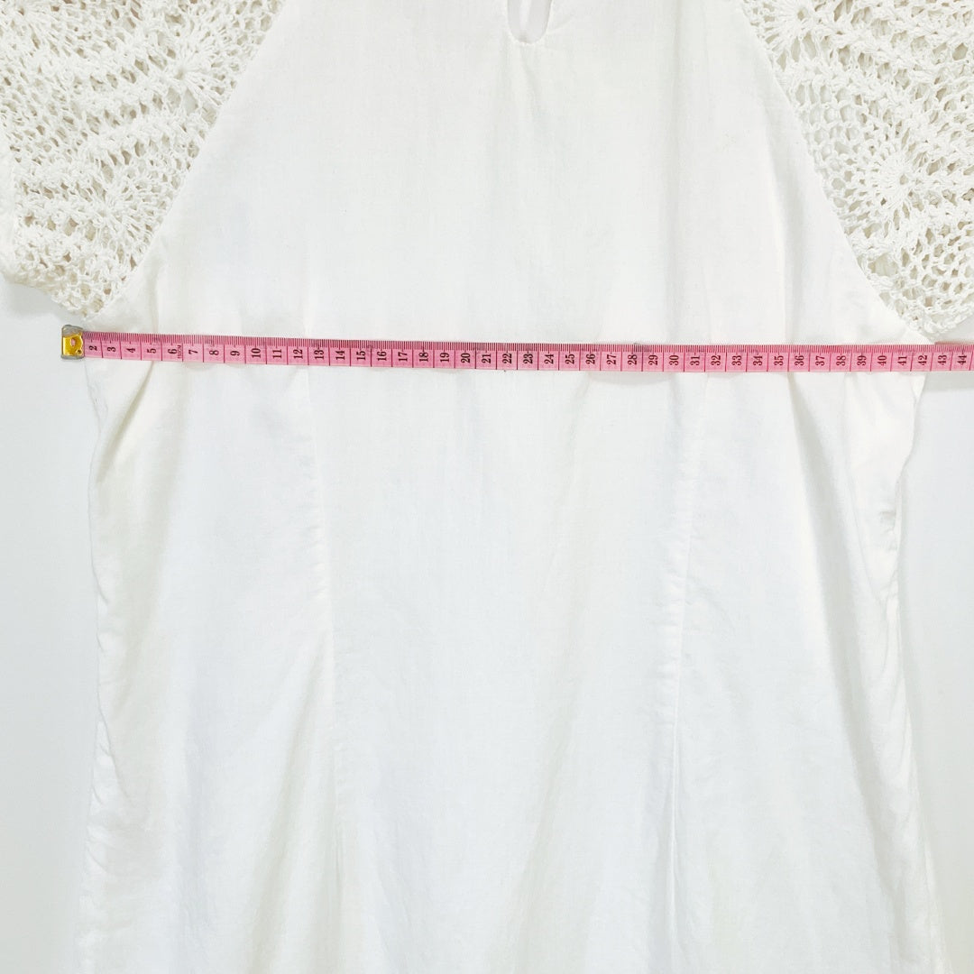 Resort - Crochet Sleeve Mini Cotton Dress