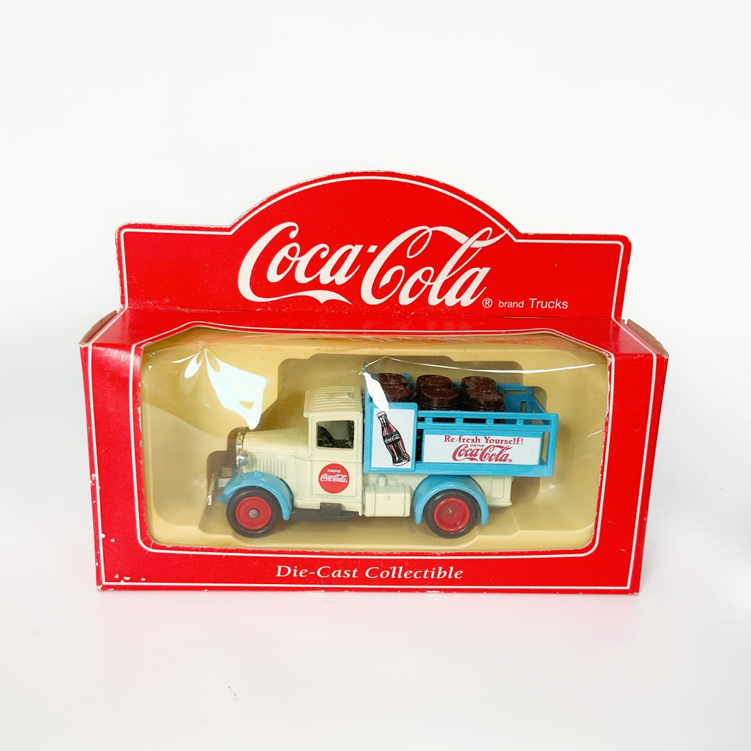 Coca-Cola Vintage Ice Delivery Truck – White & Blue