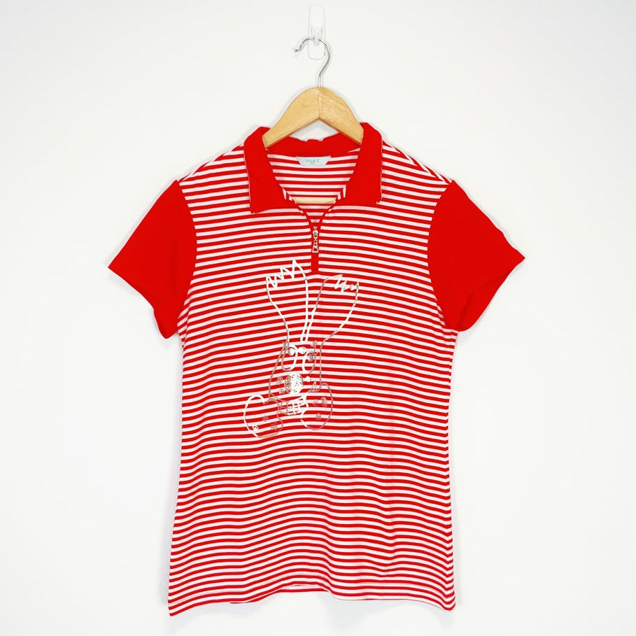 LALA'C Golf Collection - Red & White Stripe Polo