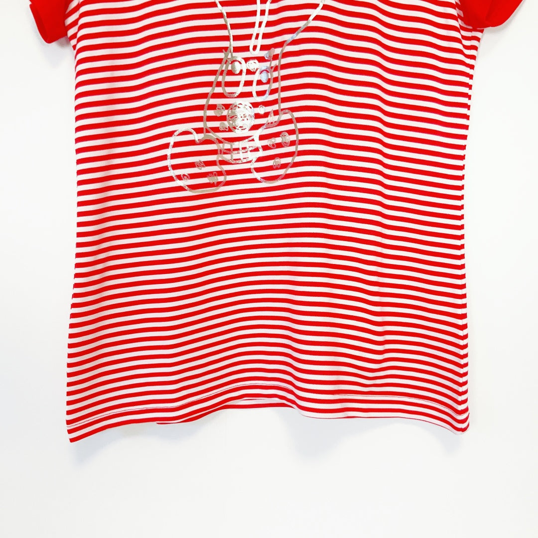 LALA'C Golf Collection - Red & White Stripe Polo