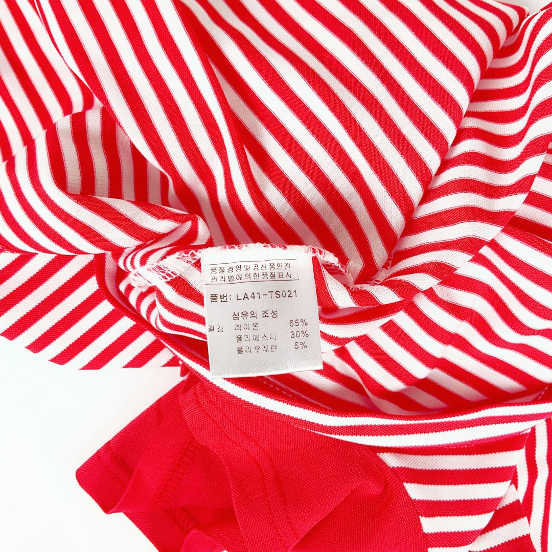 LALA'C Golf Collection - Red & White Stripe Polo