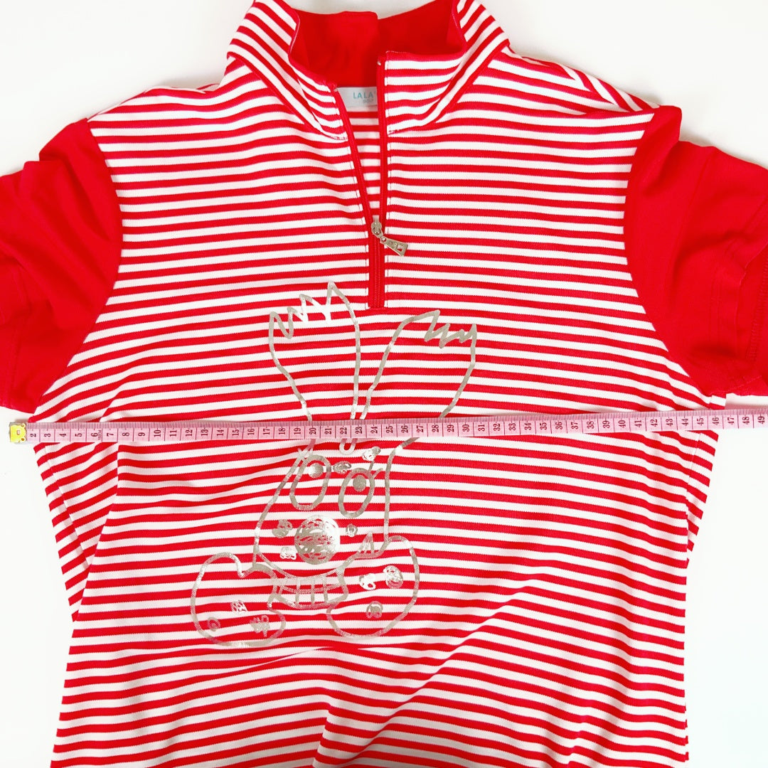 LALA'C Golf Collection - Red & White Stripe Polo