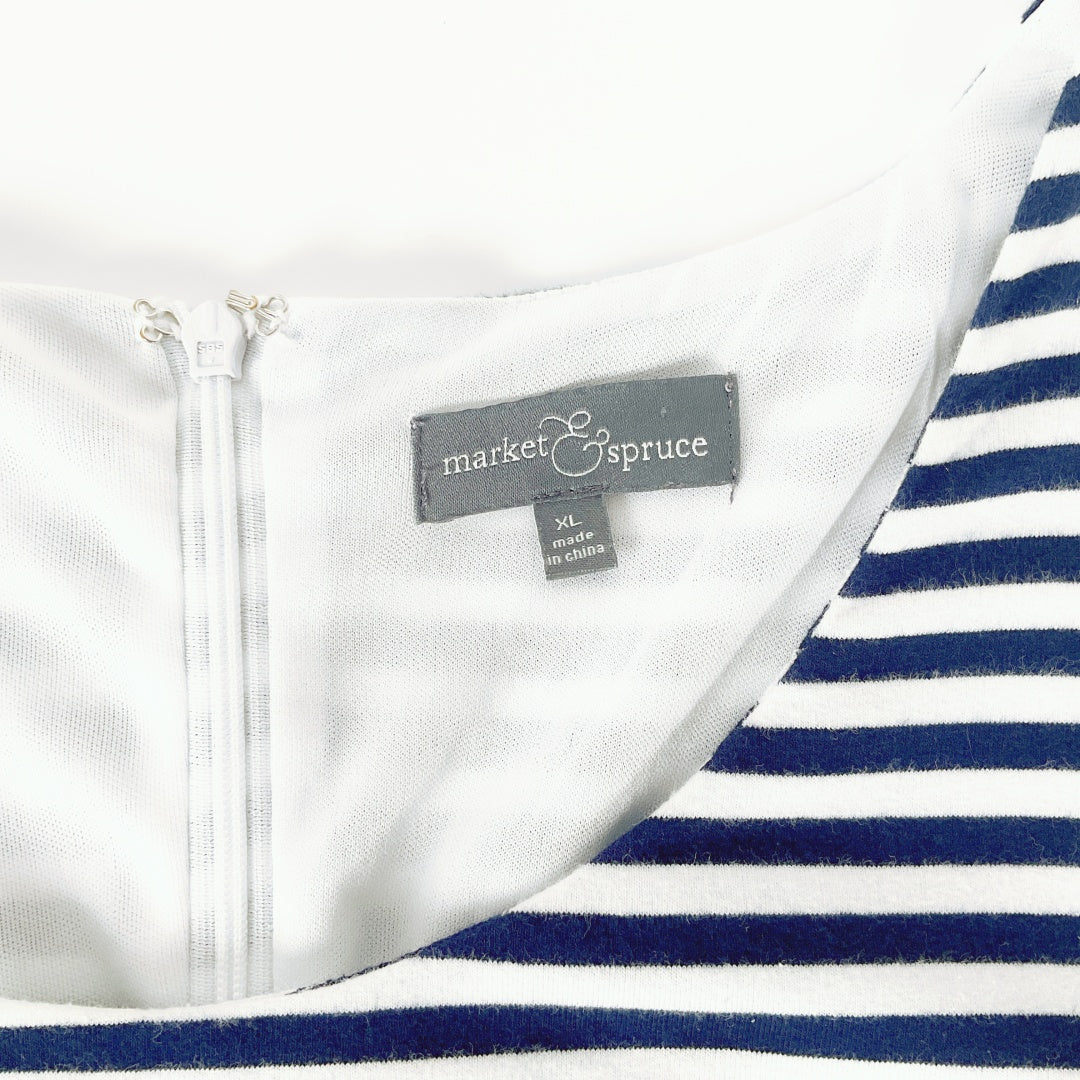 Market & Spruce - Navy & White Stripe Bodycon Dress