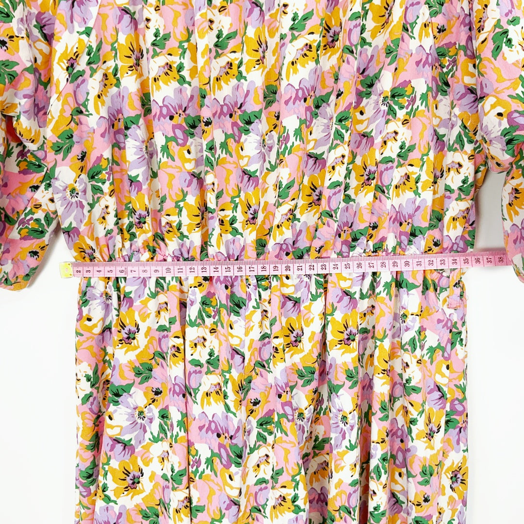 MIRROU - Square Neck Midi Floral Dress