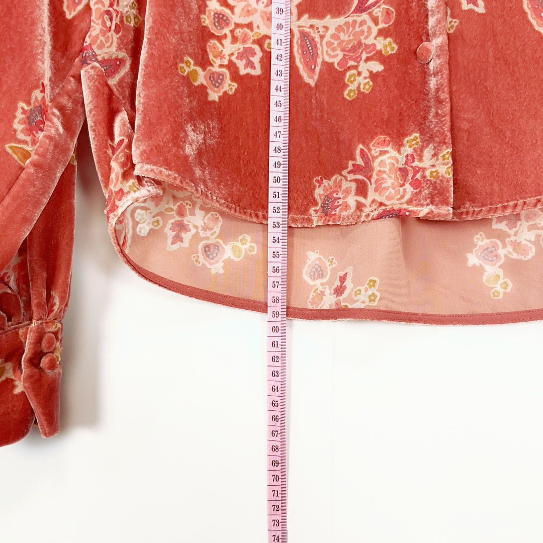 ZARA - Velvet Floral Blouse