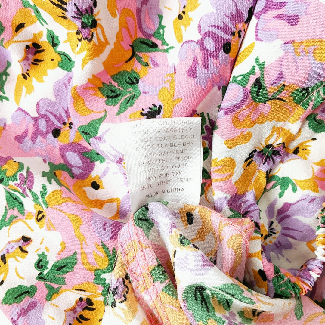 MIRROU - Square Neck Midi Floral Dress