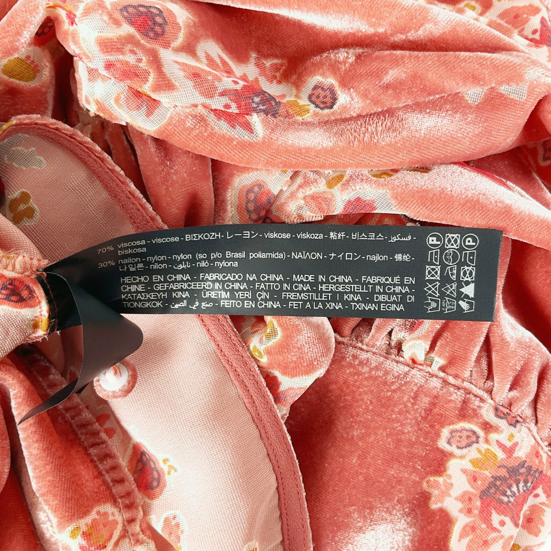 ZARA - Velvet Floral Blouse