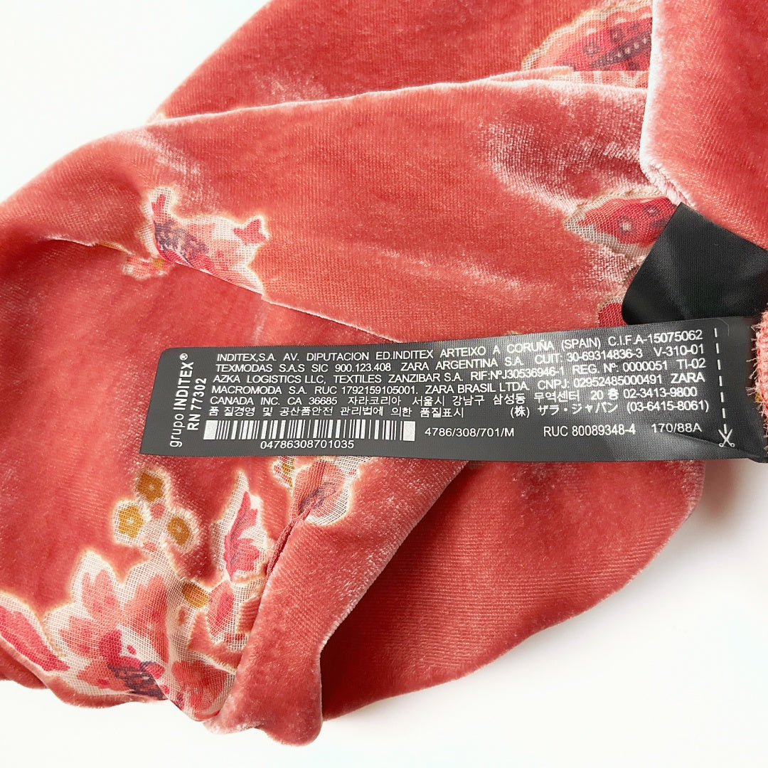 ZARA - Velvet Floral Blouse