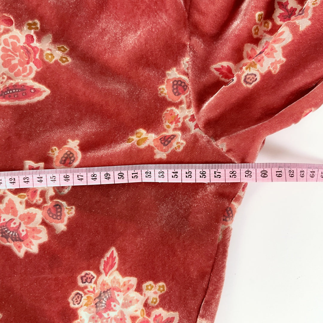 ZARA - Velvet Floral Blouse