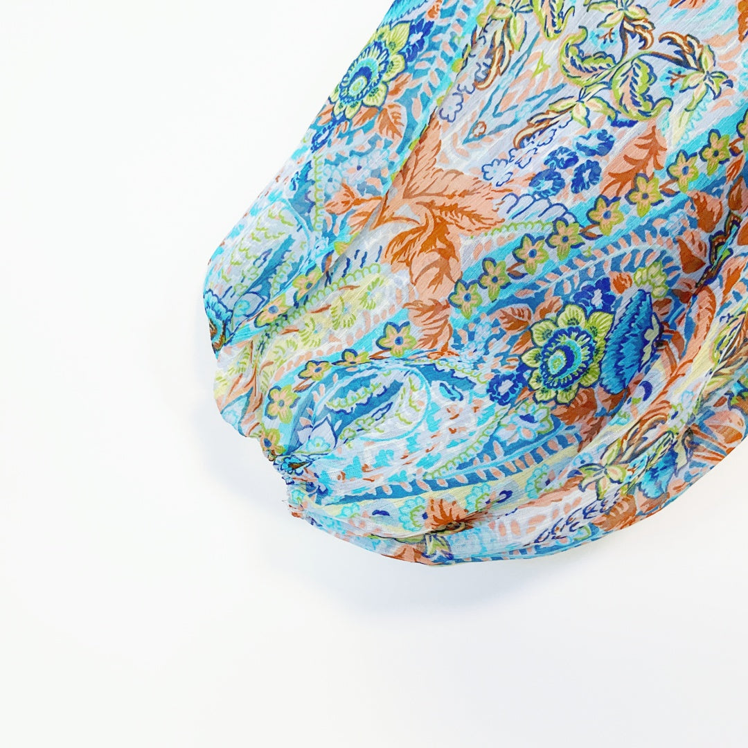 ZARA - Sheer Paisley Crop Blouse