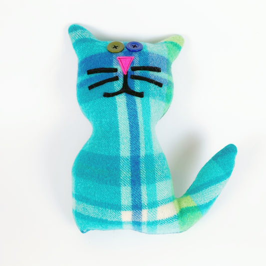 Artearoa – Blanket Cat – Teal Check