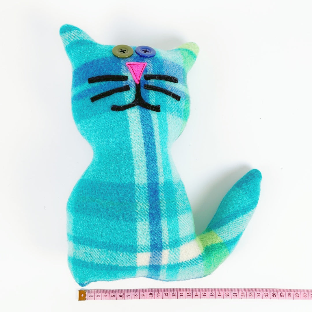 Artearoa – Blanket Cat – Teal Check