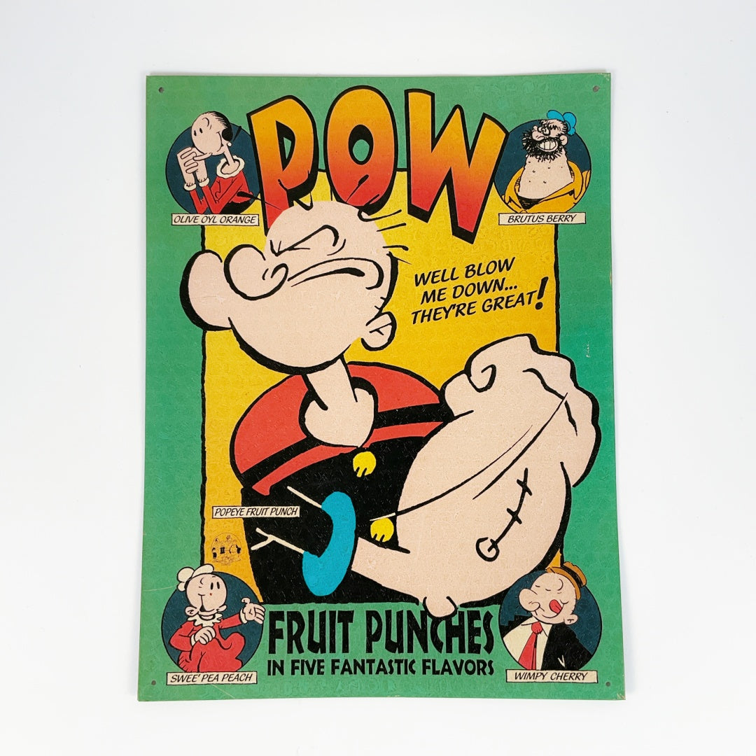 Popeye “POW” Fruit Punches Vintage-Style Metal Advertising Poster ...