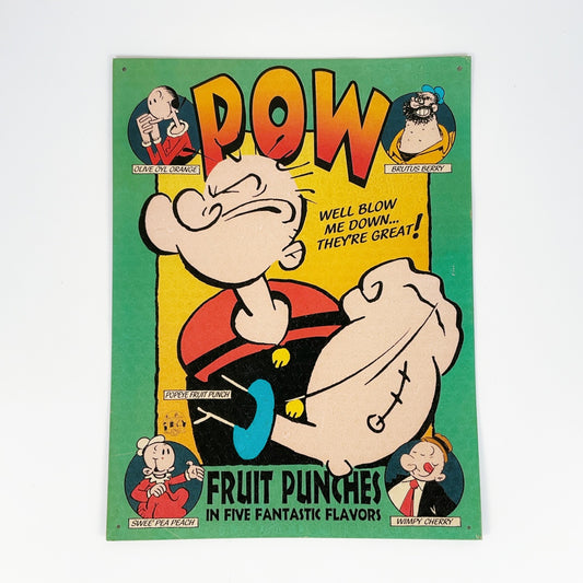 Popeye “POW” Fruit Punches Vintage-Style Metal Advertising Poster