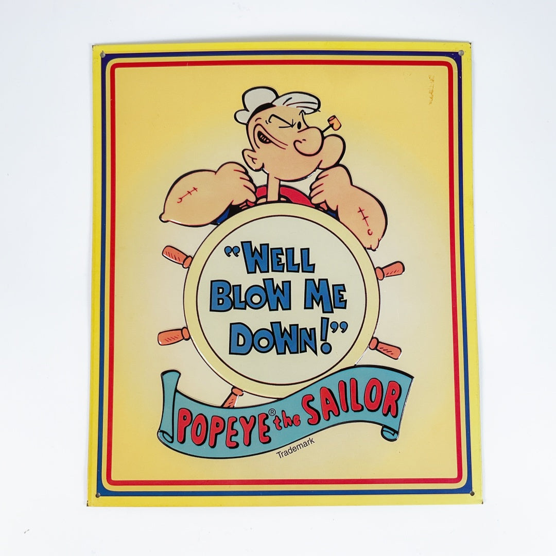Popeye “Well Blow Me Down!” Nautical-Theme Metal Wall Poster
