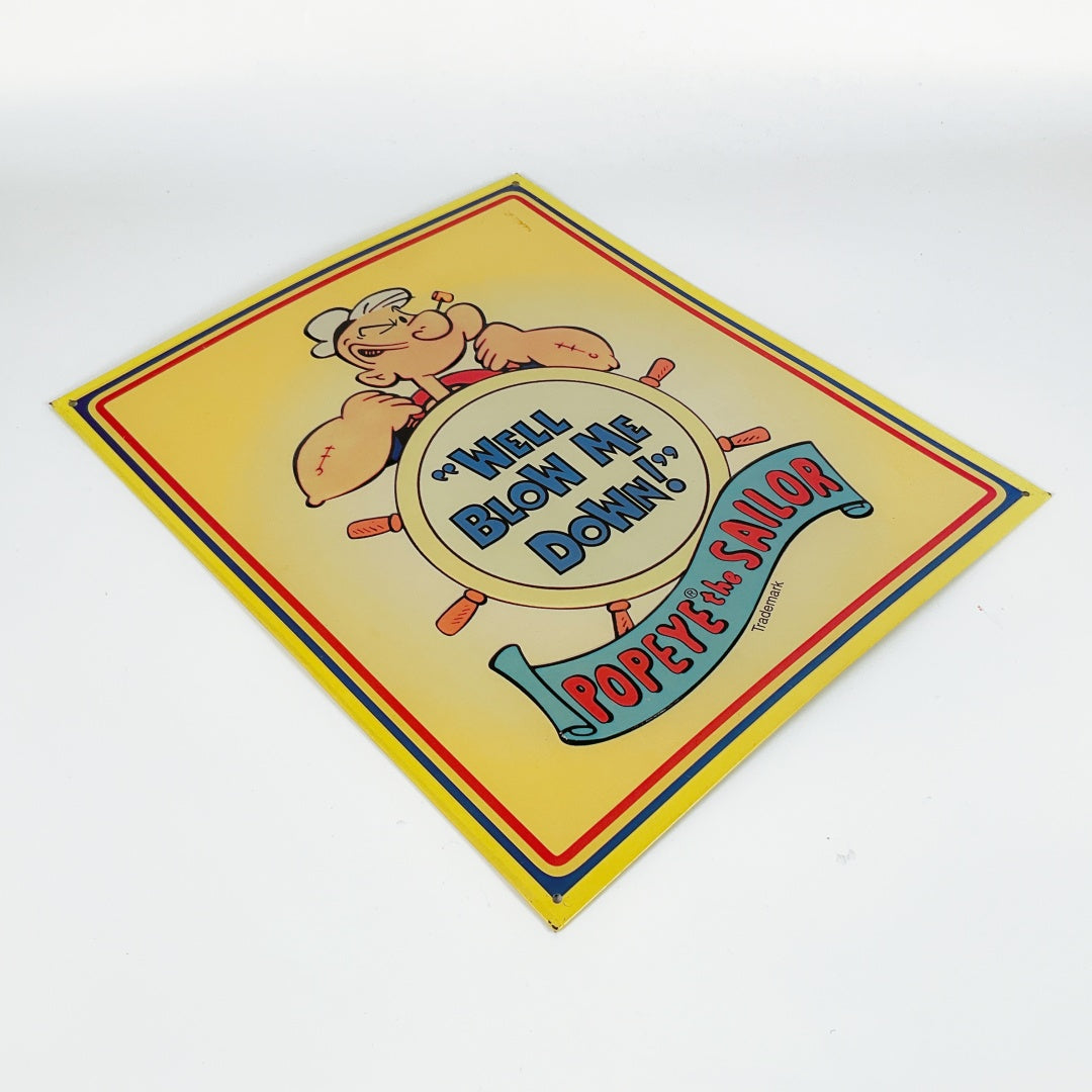 Popeye “Well Blow Me Down!” Nautical-Theme Metal Wall Poster
