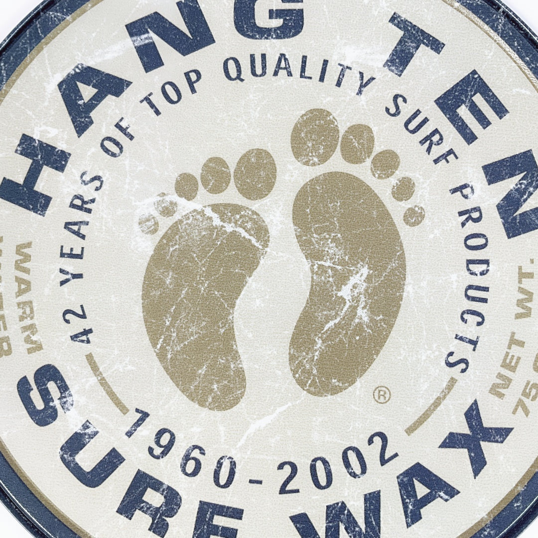 Hang Ten Surf Wax Circular Metal Sign