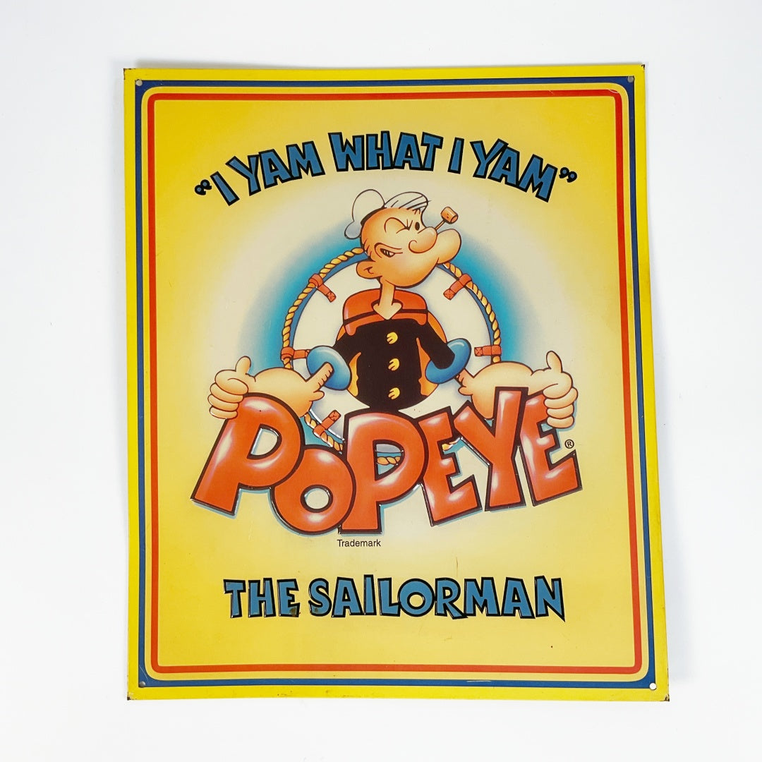 Popeye “I Yam What I Yam” Retro Metal Poster Sign