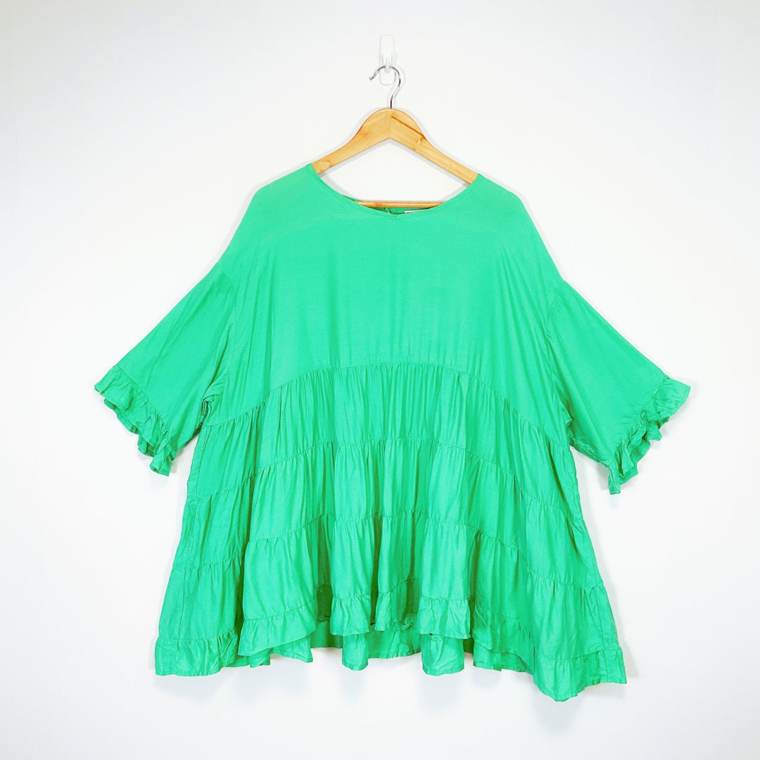 PQ Collection Green Oversized Dress – Free Size