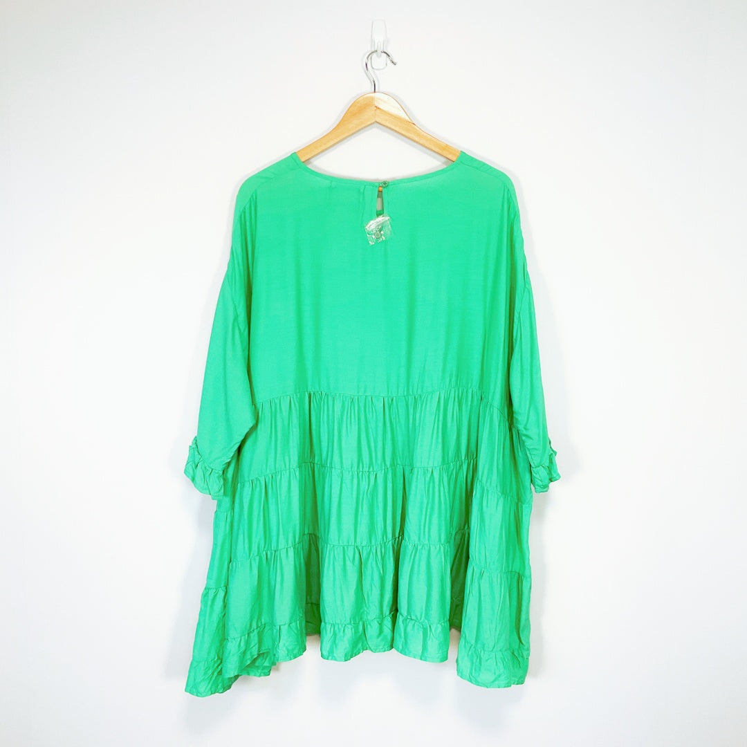 PQ Collection Green Oversized Dress – Free Size