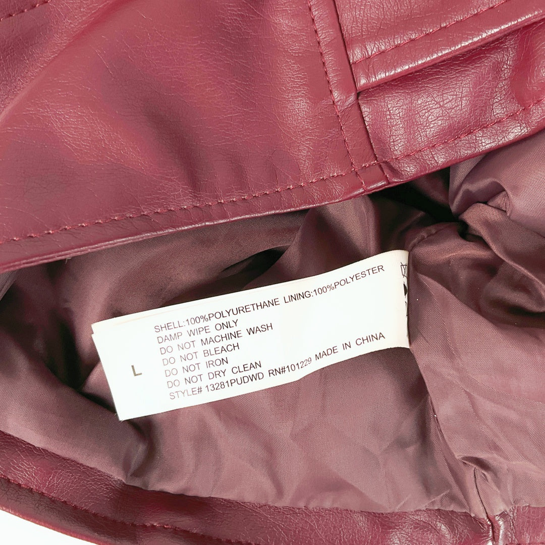 WINDSOR Cropped Faux Leather Jacket – Size L