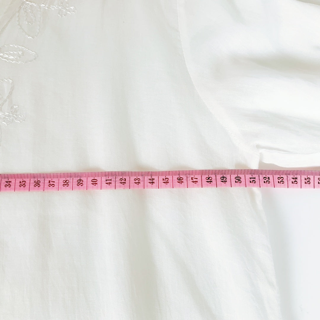 Pure White Cotton Tunic Top – Size M