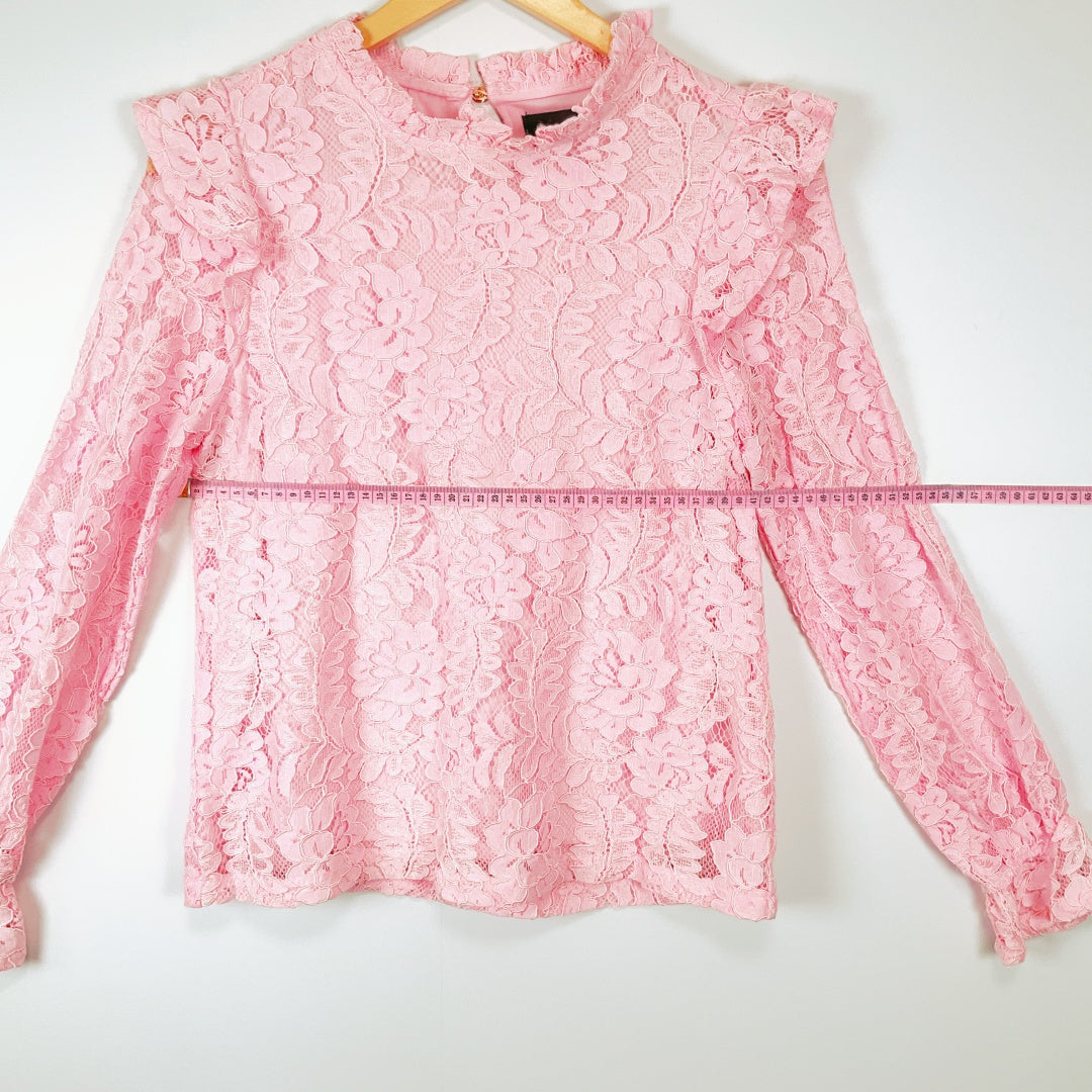 MIRROU - Women's Long Sleeve Floral Lace Top