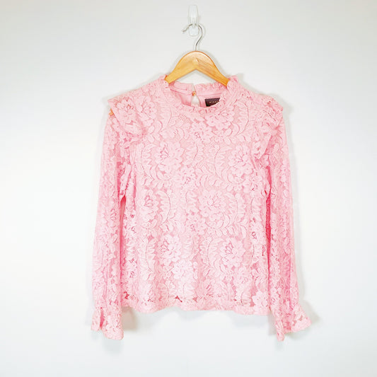 MIRROU - Women's Long Sleeve Floral Lace Top