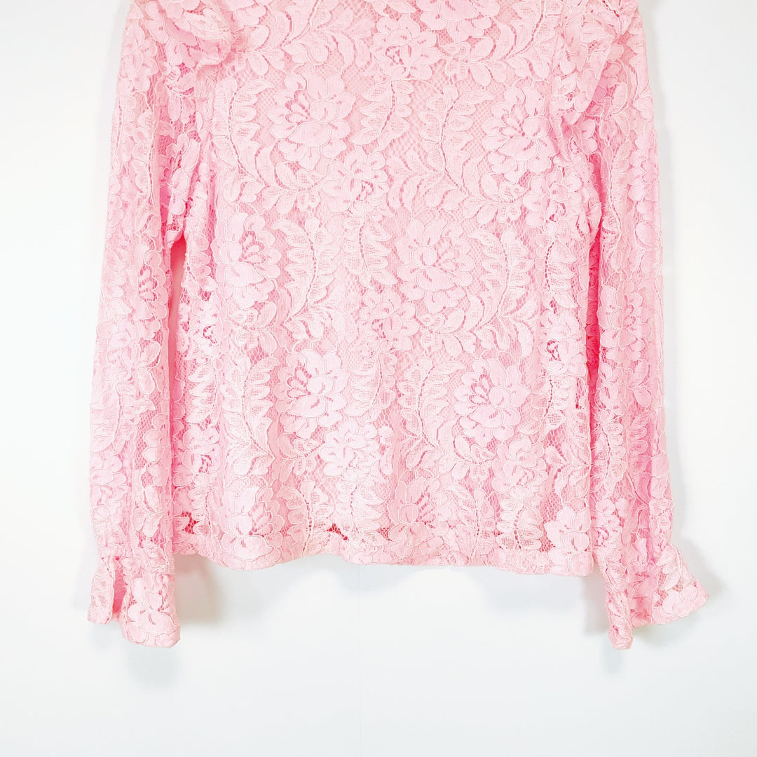 MIRROU - Women's Long Sleeve Floral Lace Top