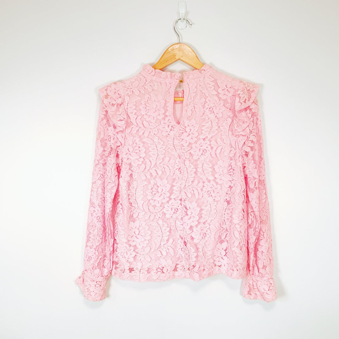 MIRROU - Women's Long Sleeve Floral Lace Top
