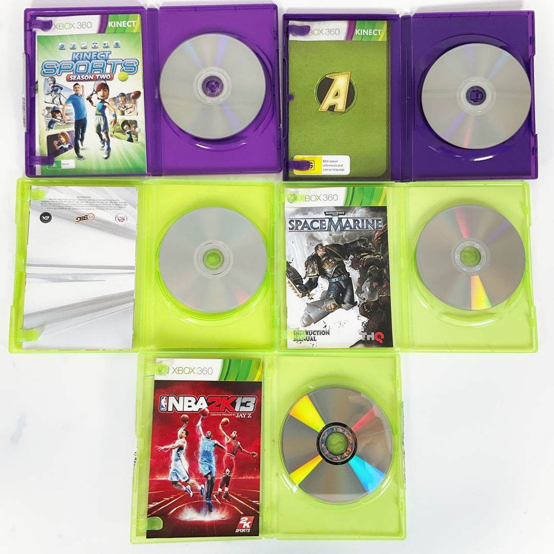 Xbox 360 250GB Bundle + Kinect + Loads of Games (5 Discs)