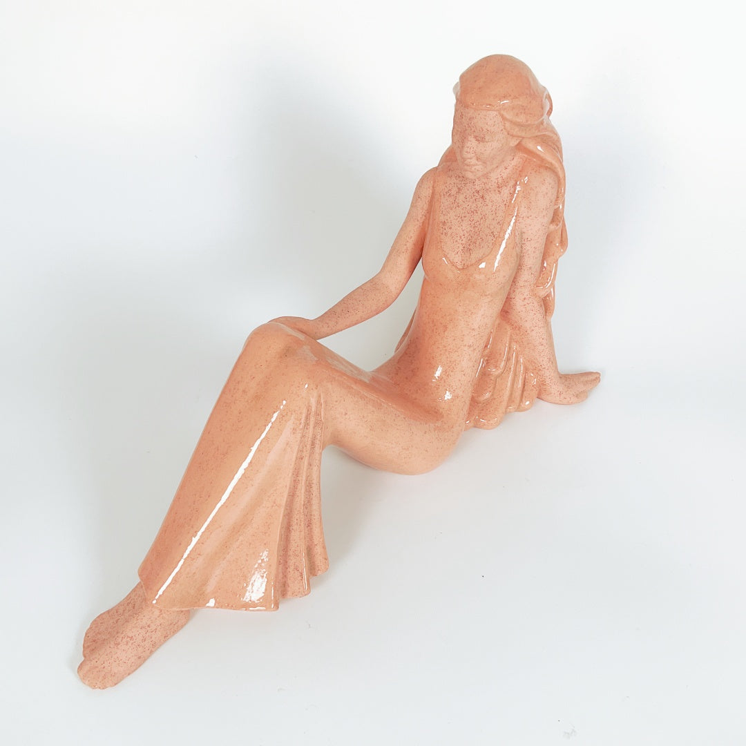 Decorative Seated Female Figure Sculpture (Flowing Dress)
