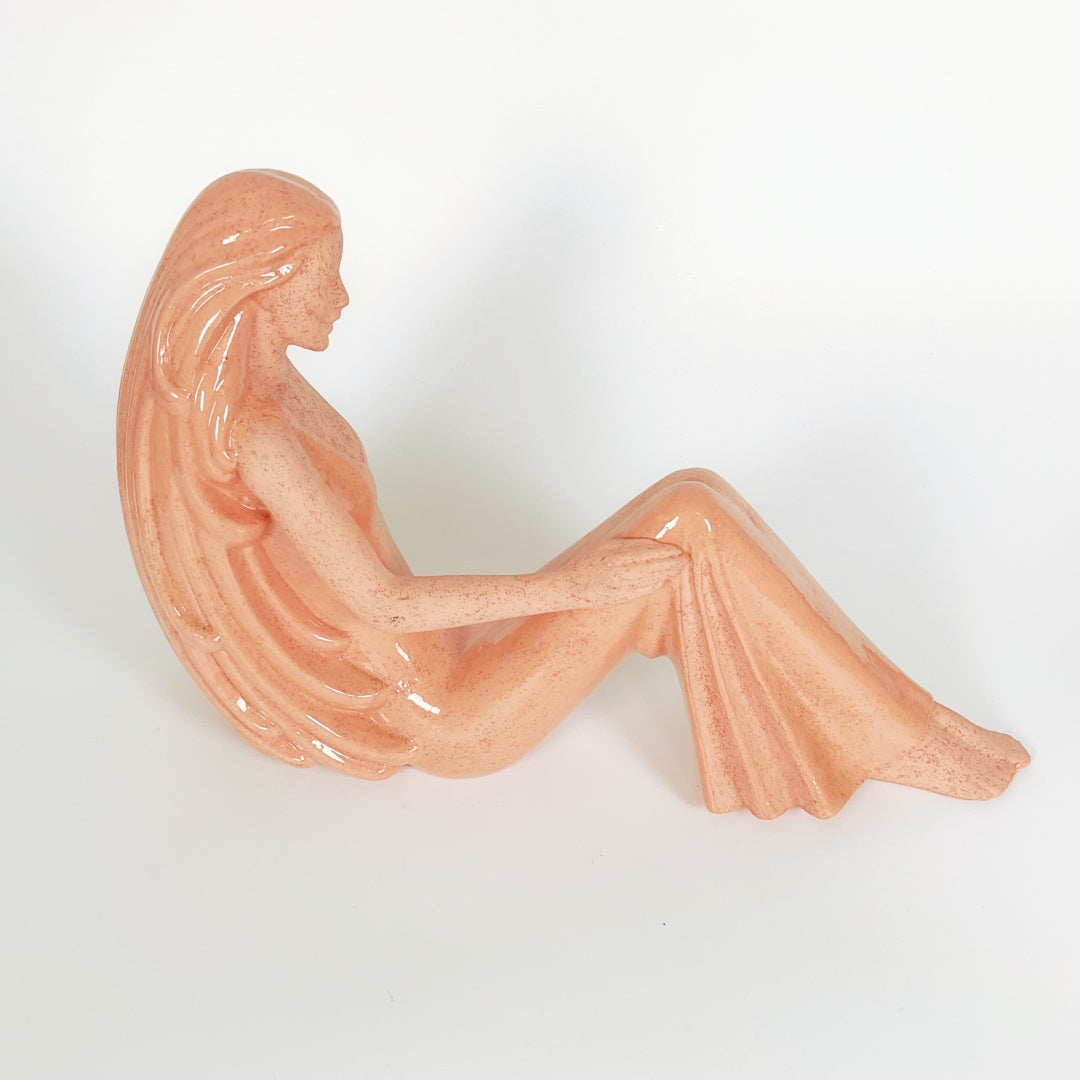 Decorative Seated Female Figure Sculpture (Flowing Dress)