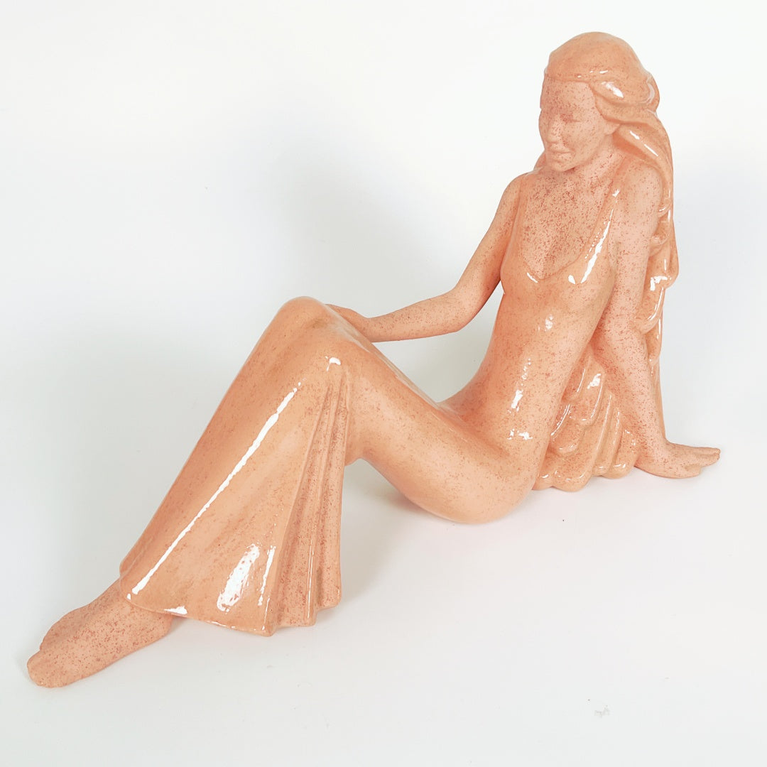Decorative Seated Female Figure Sculpture (Flowing Dress)
