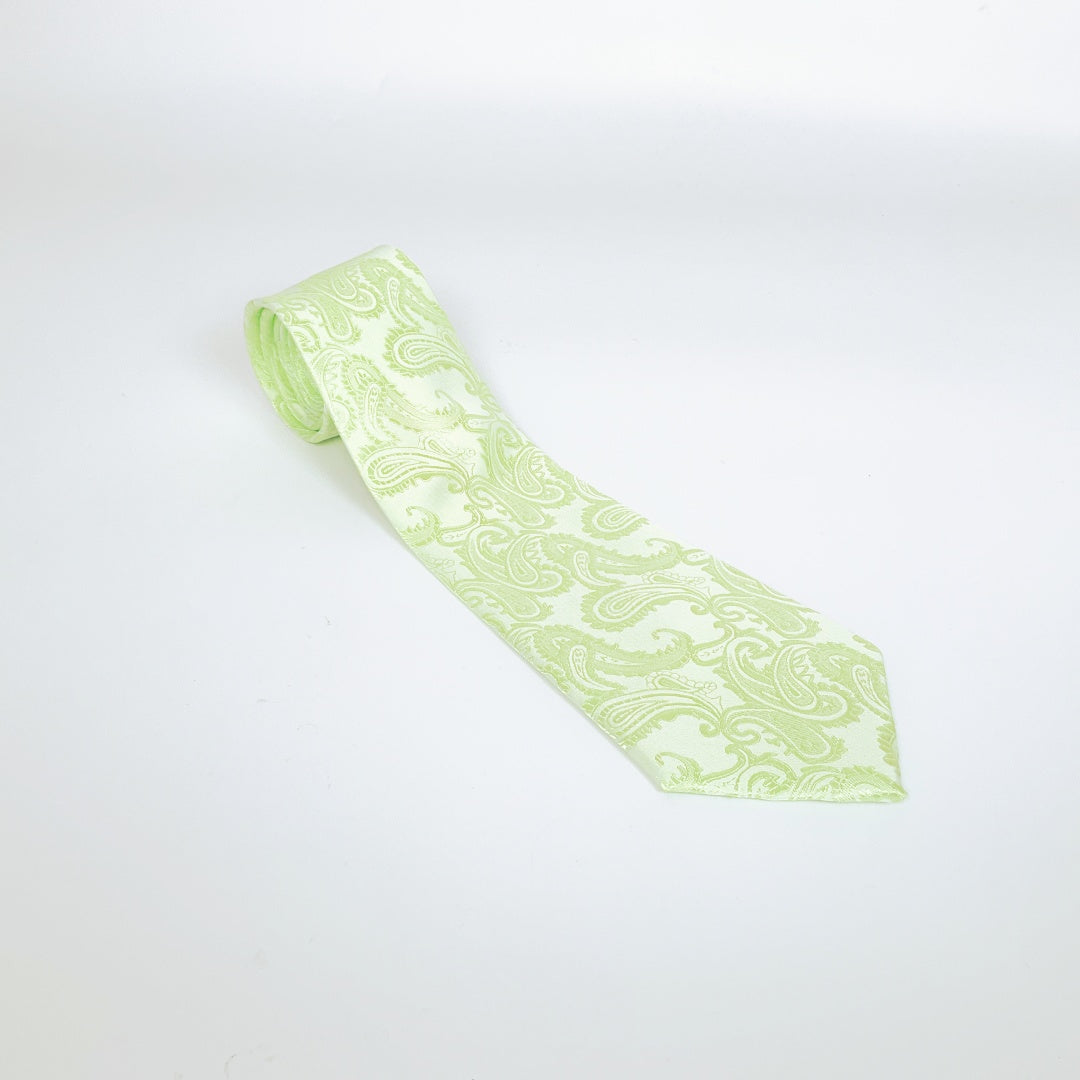 Verie God-Handmade Silk Tie (Classic Paisley Light Green)