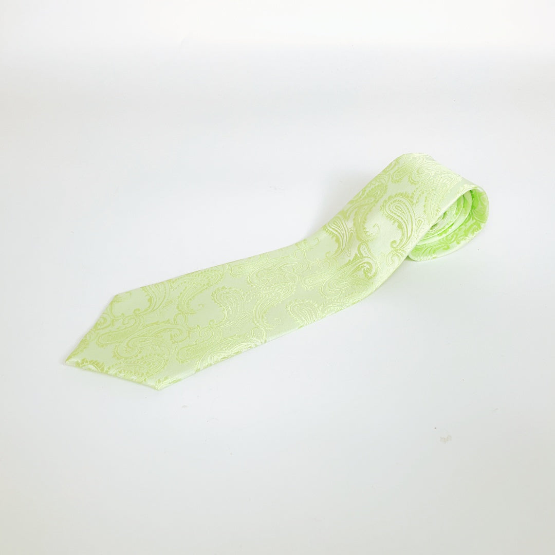 Verie God-Handmade Silk Tie (Classic Paisley Light Green)