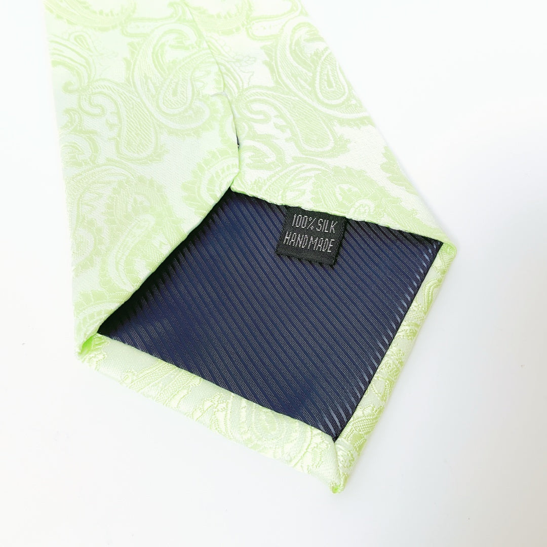Verie God-Handmade Silk Tie (Classic Paisley Light Green)