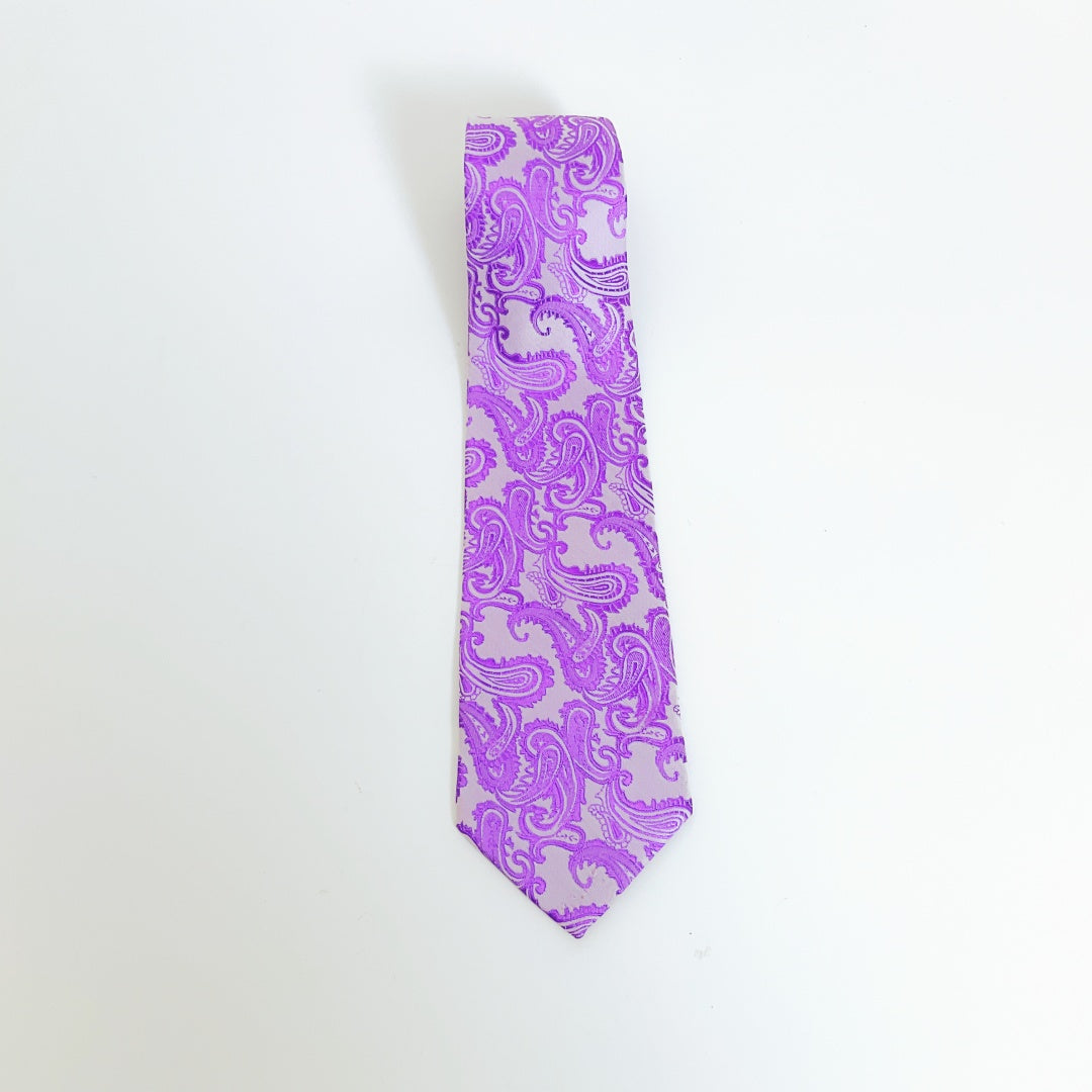 Verie God-Handmade Silk Tie (Classic Paisley Purple)